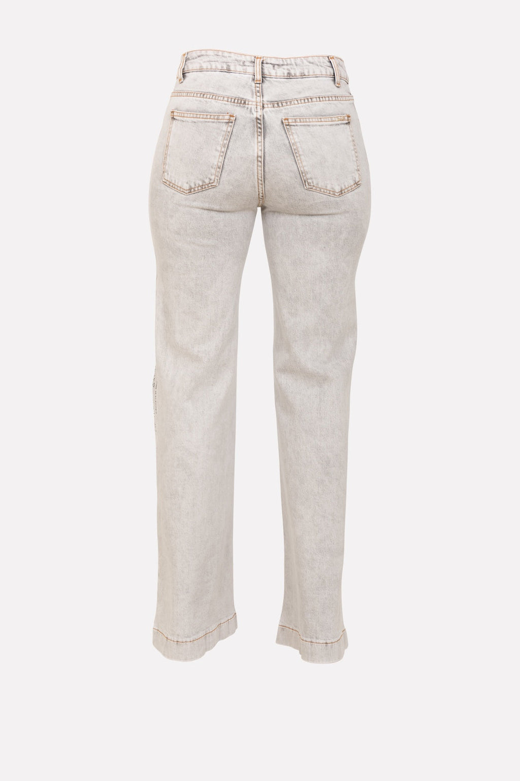 Applied Swarovski denim: trendy trousers with sparkling rhinestones
