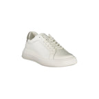 CALVIN KLEIN Scarpe Sneakers Uomo Bianche con Dettagli Grigi e Logo