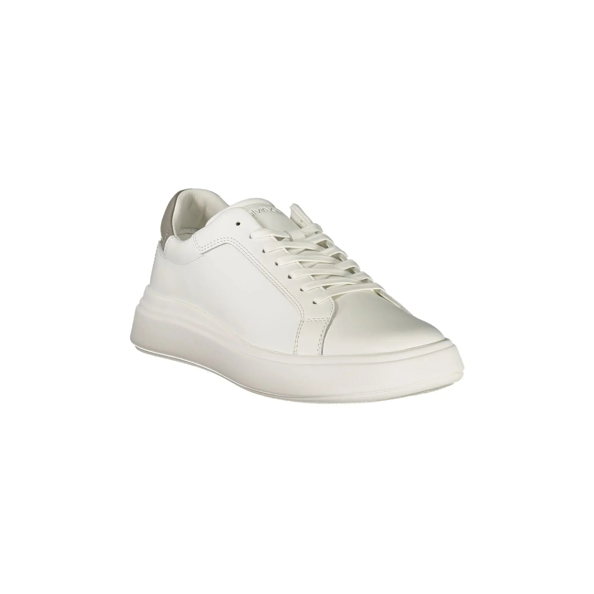 CALVIN KLEIN Scarpe Sneakers Uomo Bianche con Dettagli Grigi e Logo