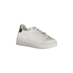 GAELLE PARIS Women's White Sneakers with Double Logo Lace and Logo