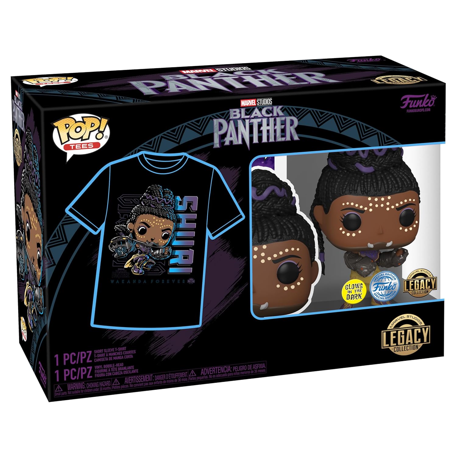Funko Pop! & Tee: Marvel - Black Panther Shuri - Large (L) - T-Shirt - Collectible Vinyl Figure