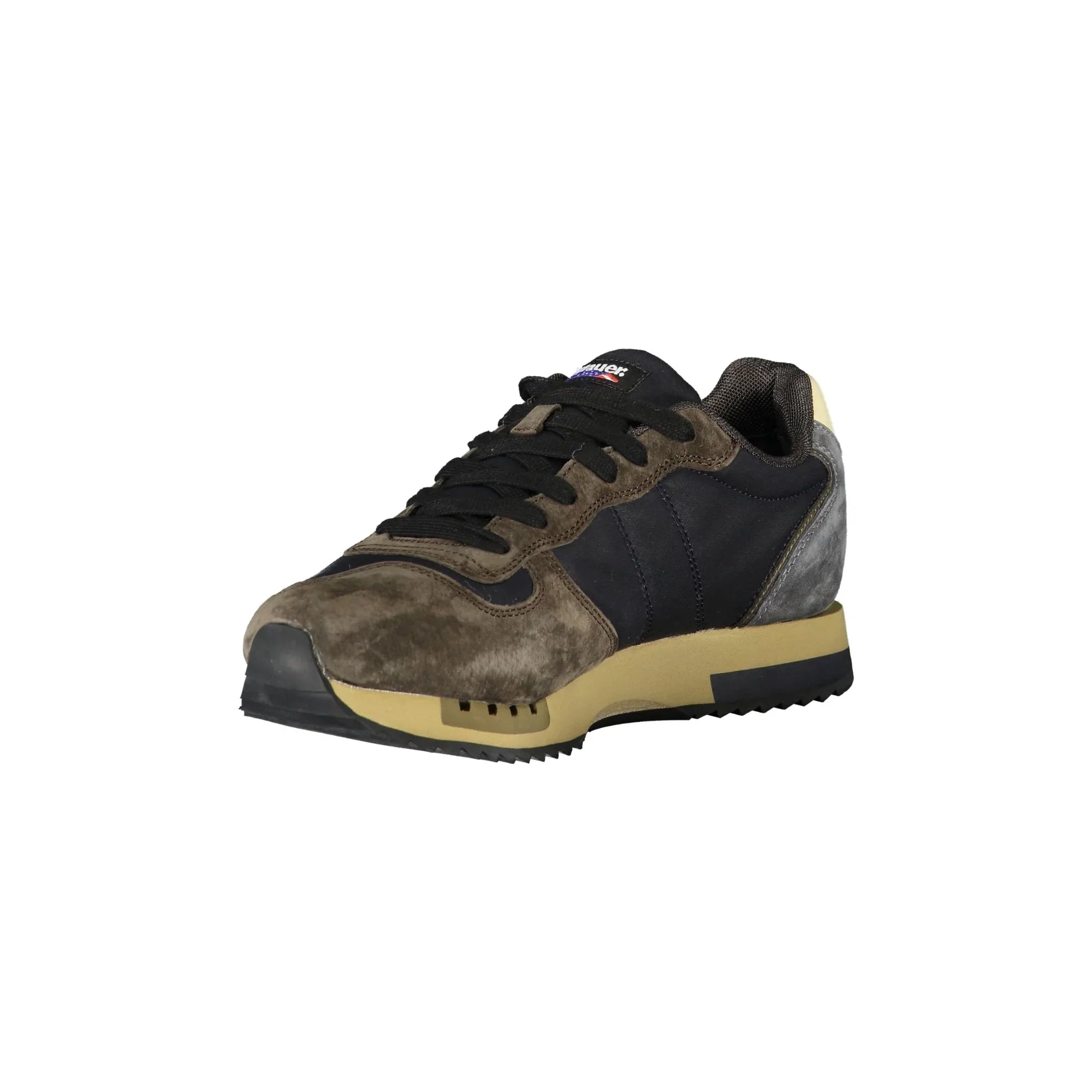 BLAUER Men's Blue Sneakers with Laces and Contrast Details