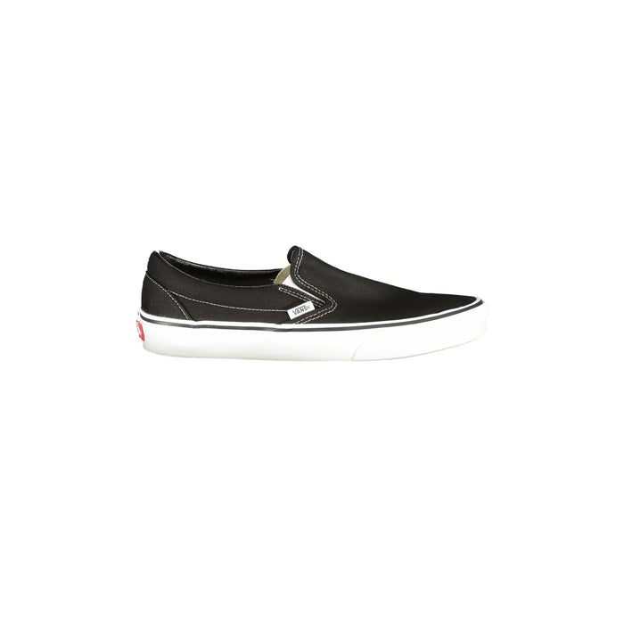 VANS Men's Black Classic Slip-On Shoes with Contrast Details