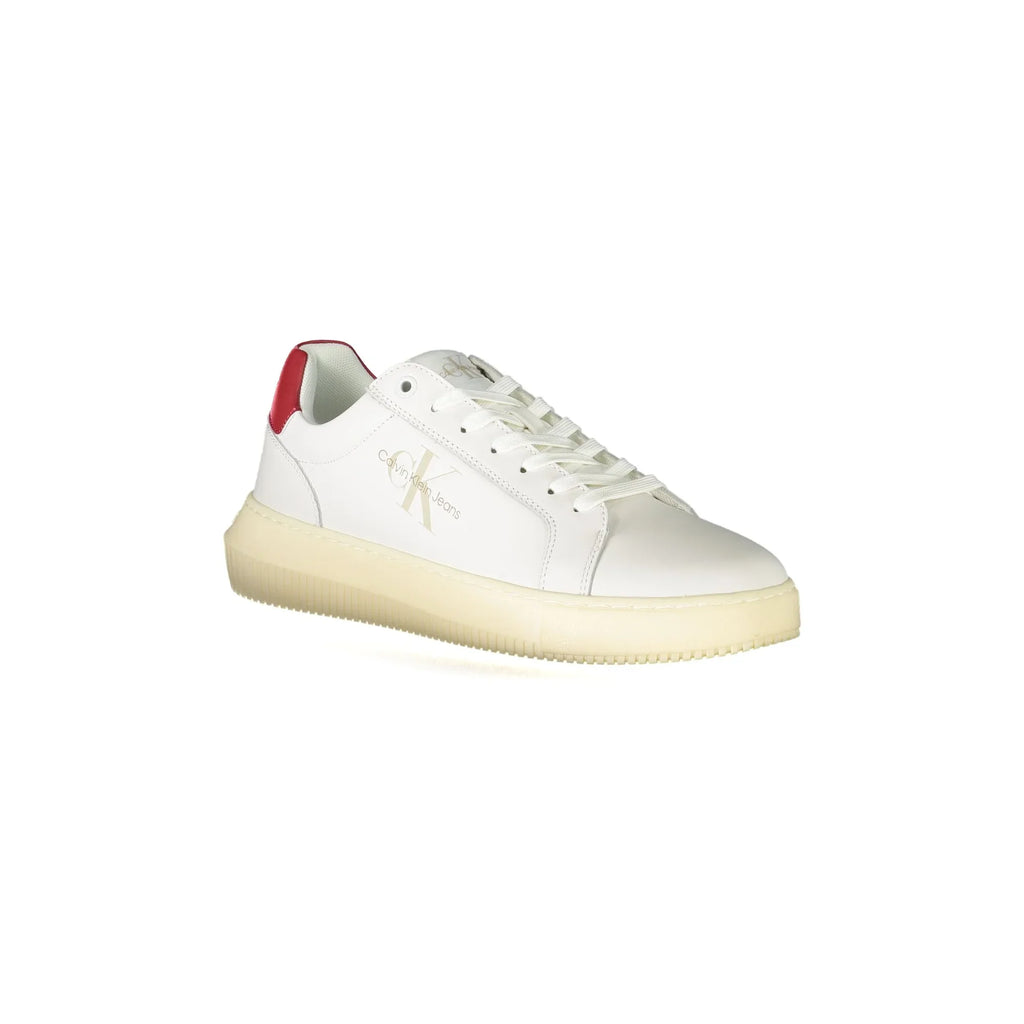CALVIN KLEIN Scarpe Sneakers Uomo Bianche con Dettagli a Contrasto e Logo