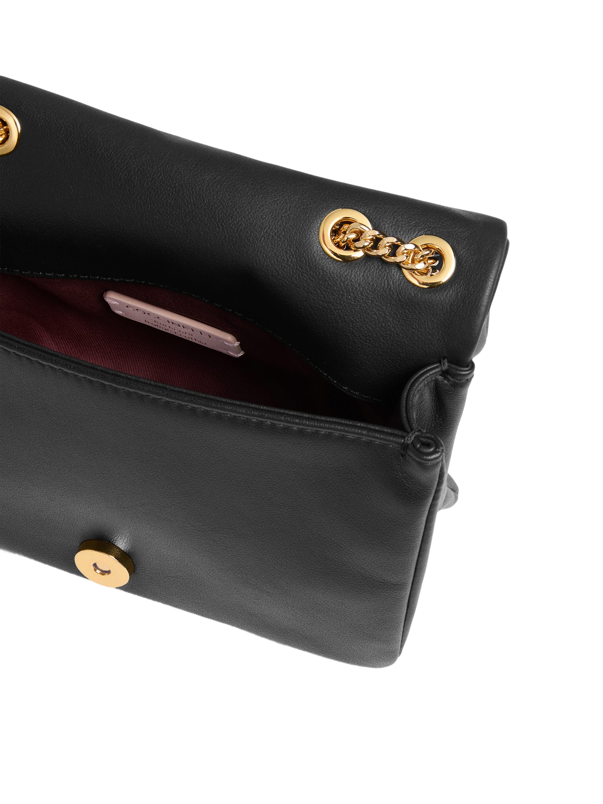 COCCINELLE Women's Black Shoulder Bag, Genuine Leather, Dulse