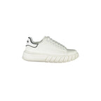 GAELLE PARIS Women's White Lace-Up Sneakers with Logo