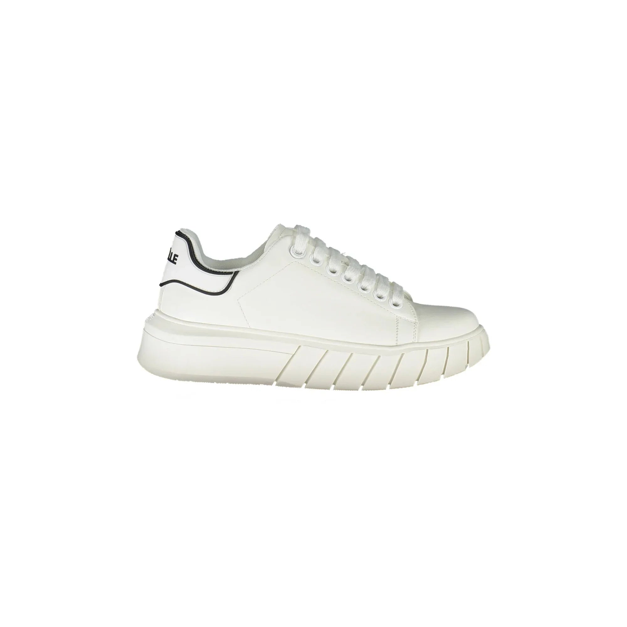 GAELLE PARIS Women's White Lace-Up Sneakers with Logo