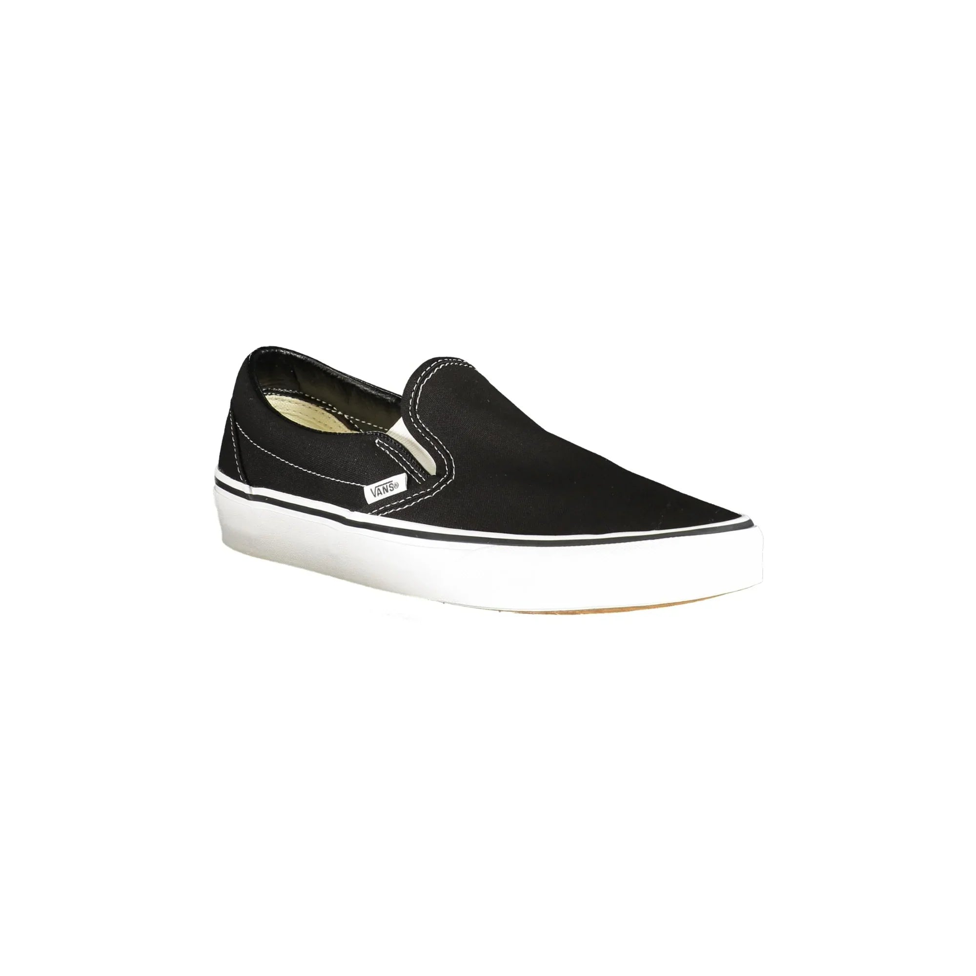 VANS Women's Black Slip-On Sneakers with Contrast Details