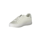 CALVIN KLEIN Women's White Leather Lace-Up Trainers
