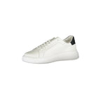CALVIN KLEIN Men's White Lace-up Sneakers with Logo