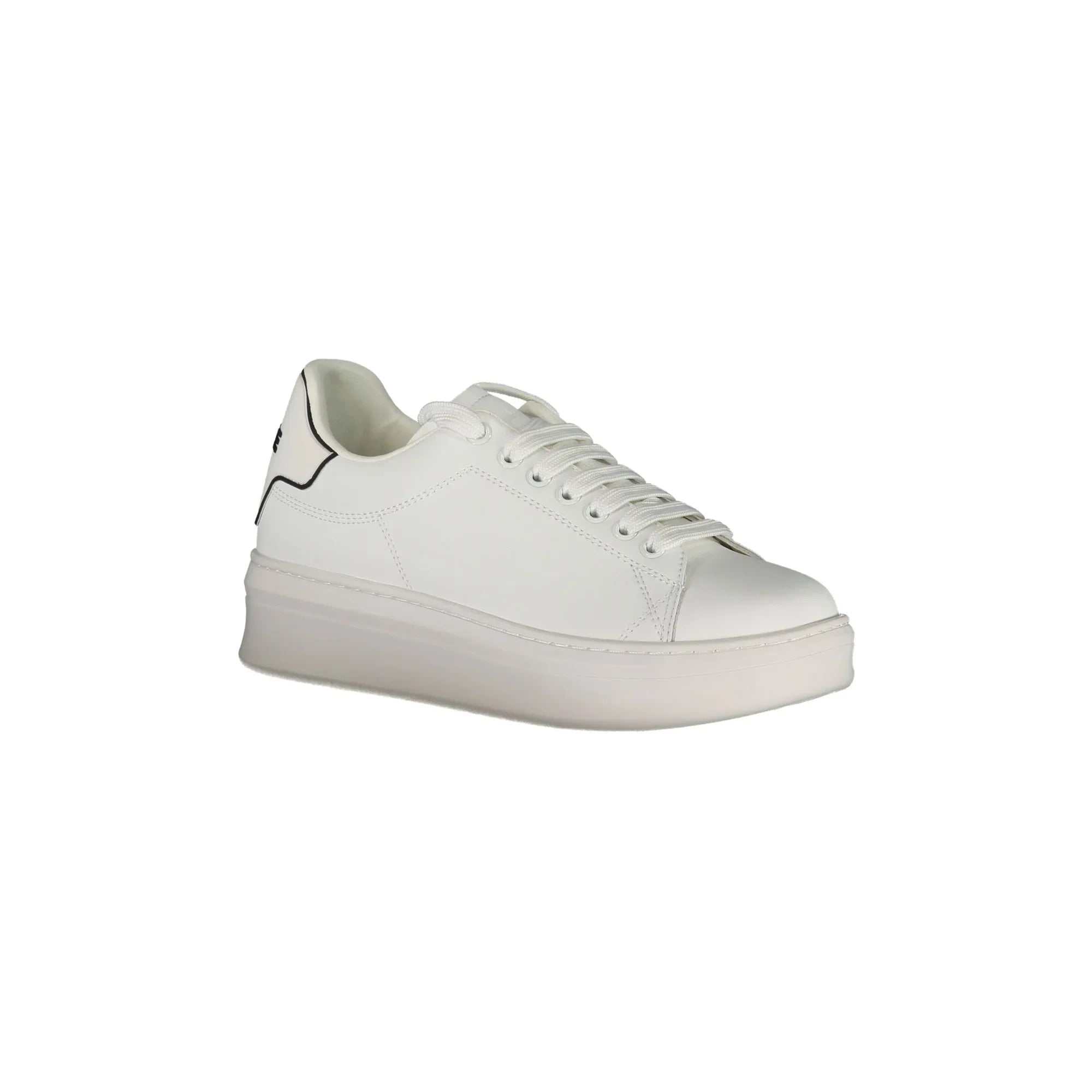 GAELLE PARIS Women's White Sneakers with Double Logo Laces