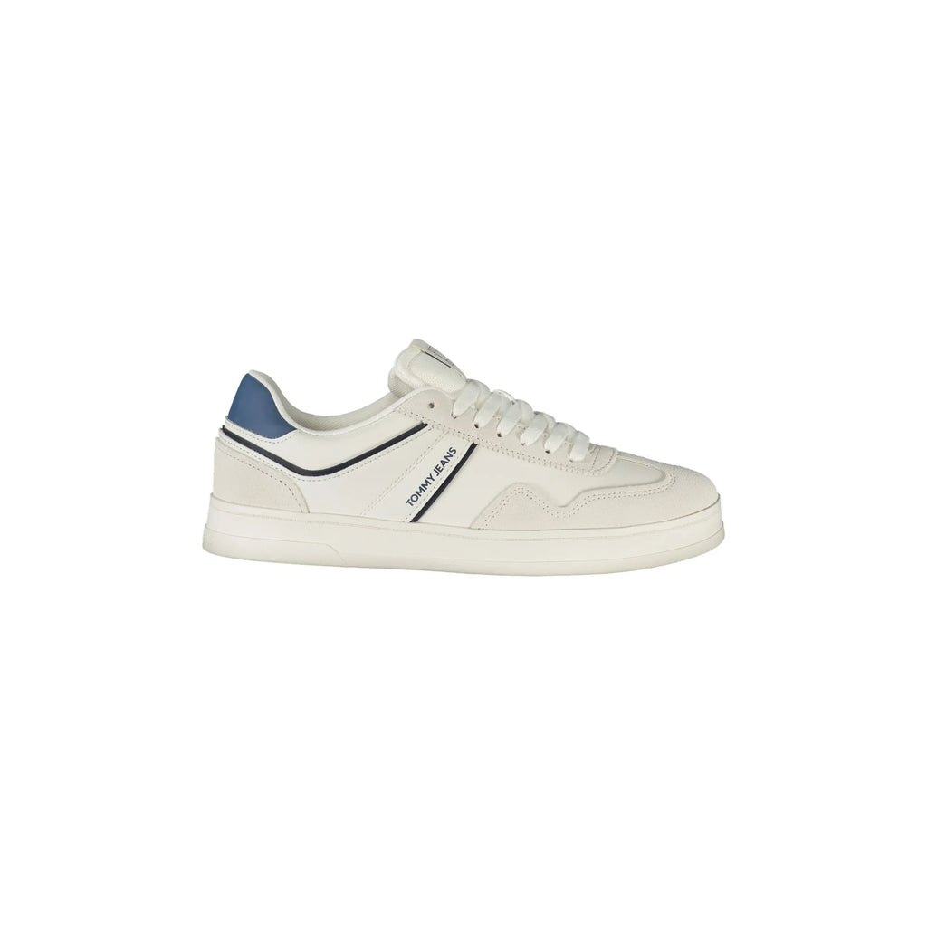 TOMMY HILFIGER Scarpe Sneakers Uomo Bianche con Dettagli a Contrasto