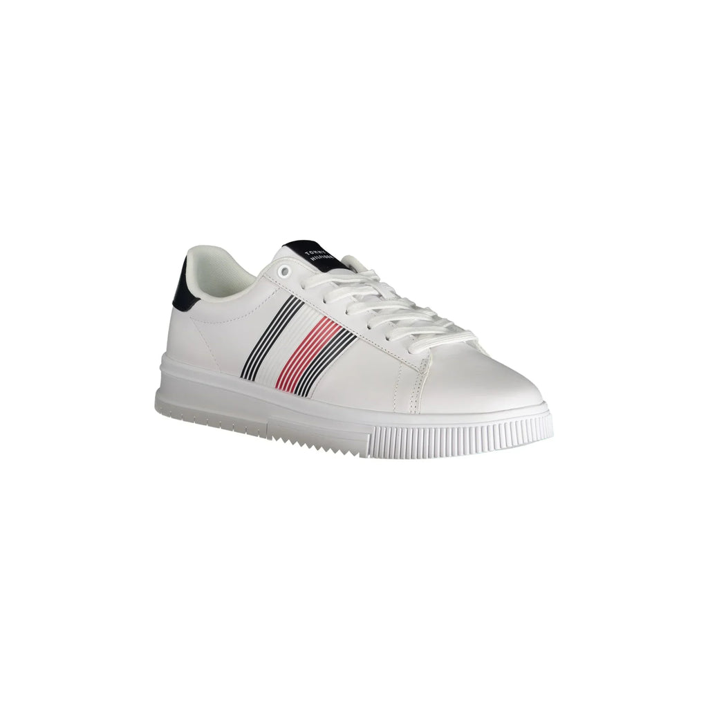 TOMMY HILFIGER Scarpe Sneakers Uomo Bianche con Dettagli a Contrasto