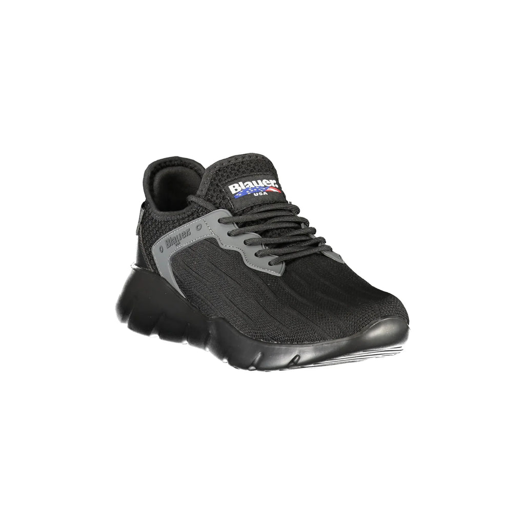 BLAUER Sneakers Uomo Nere con Lacci e Dettagli a Contrasto