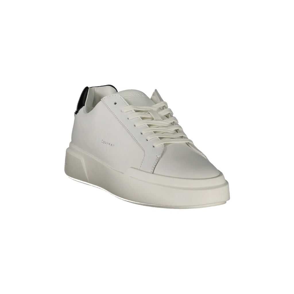 CALVIN KLEIN Sneakers Uomo Bianche con Lacci e Dettagli in Nero