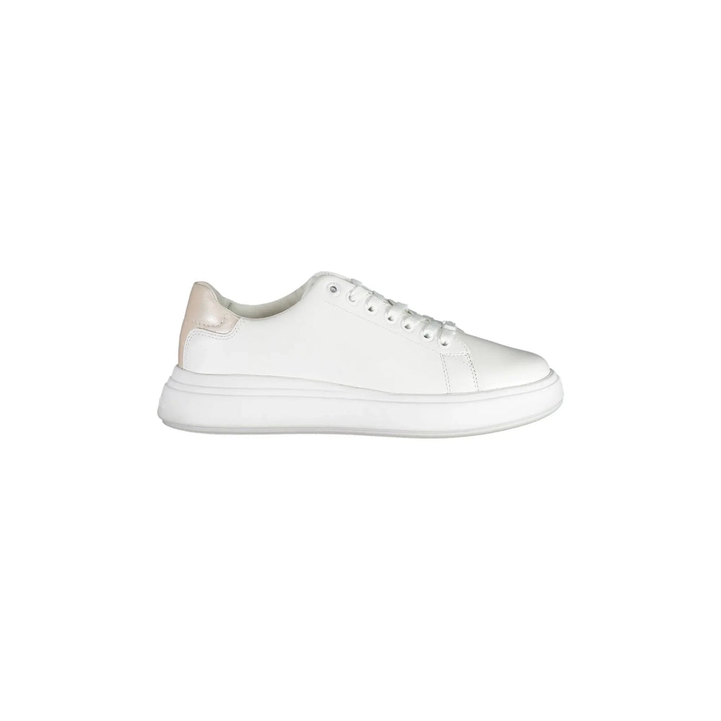 CALVIN KLEIN Scarpe Sneakers Donna Bianche con Dettagli a Contrasto