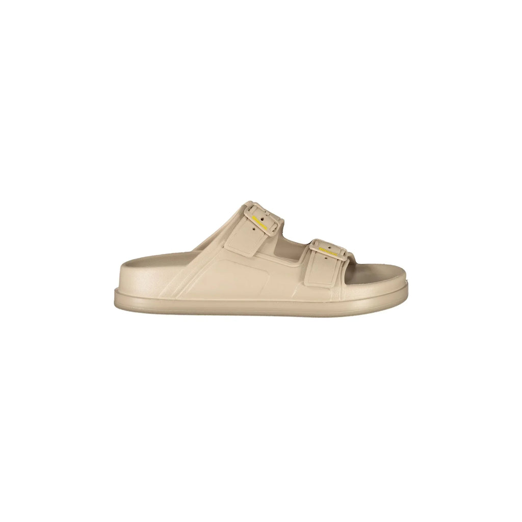 BLAUER Women's Beige Double Adjustable Buckle Slippers