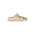 BLAUER Women's Beige Double Adjustable Buckle Slippers