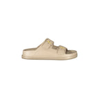 BLAUER Women's Beige Double Adjustable Buckle Slippers