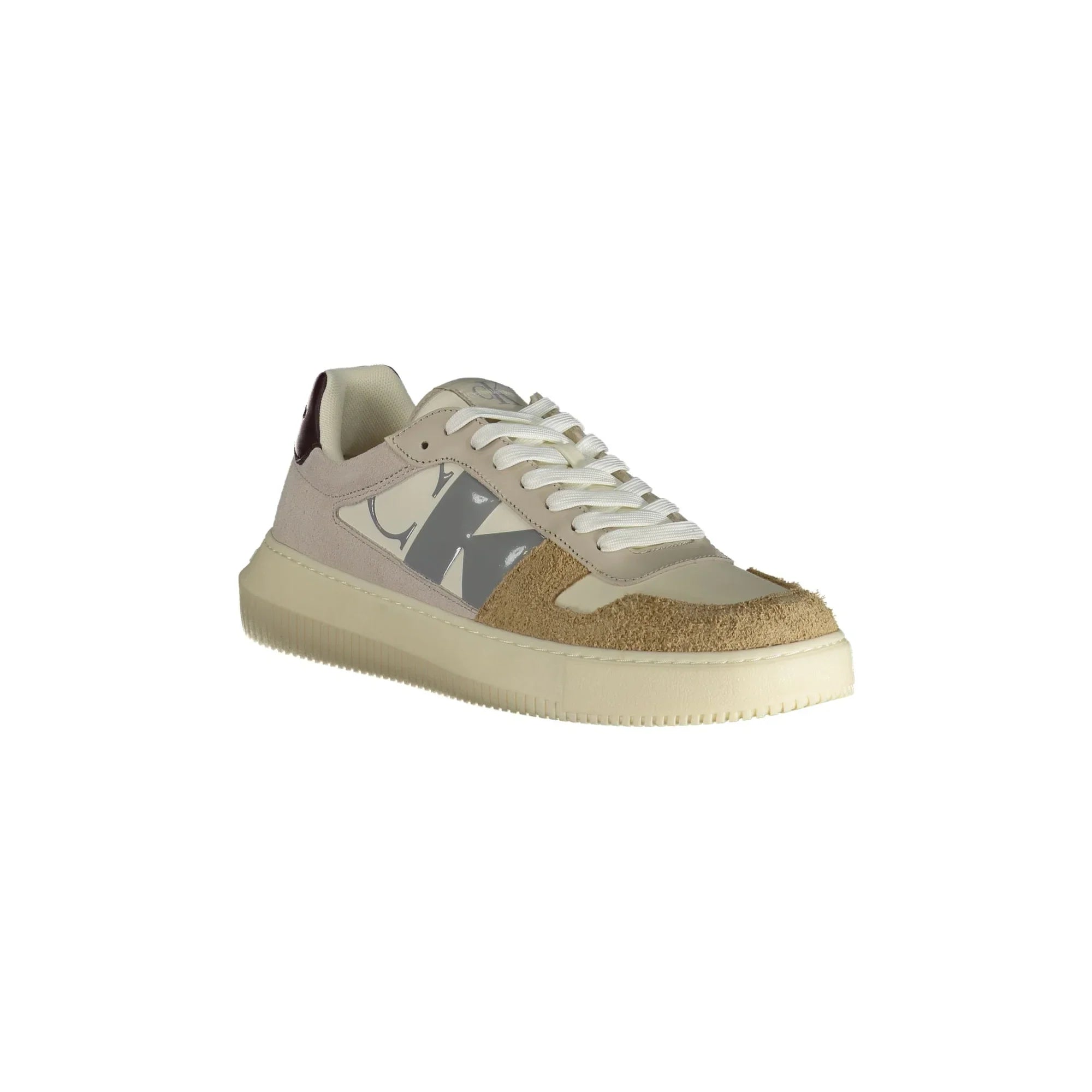 CALVIN KLEIN Men's Beige Sneakers with Contrast Details