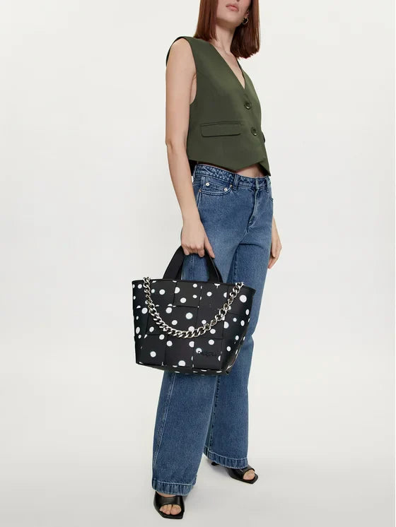DESIGUAL Women's Black Handbag and Shoulder Bag with Chain Strap