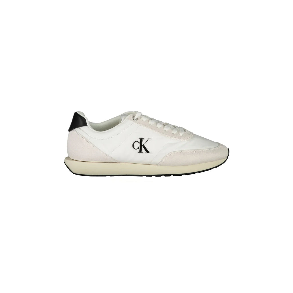 CALVIN KLEIN Sneakers Uomo Bianche con Lacci e Dettagli in Nero
