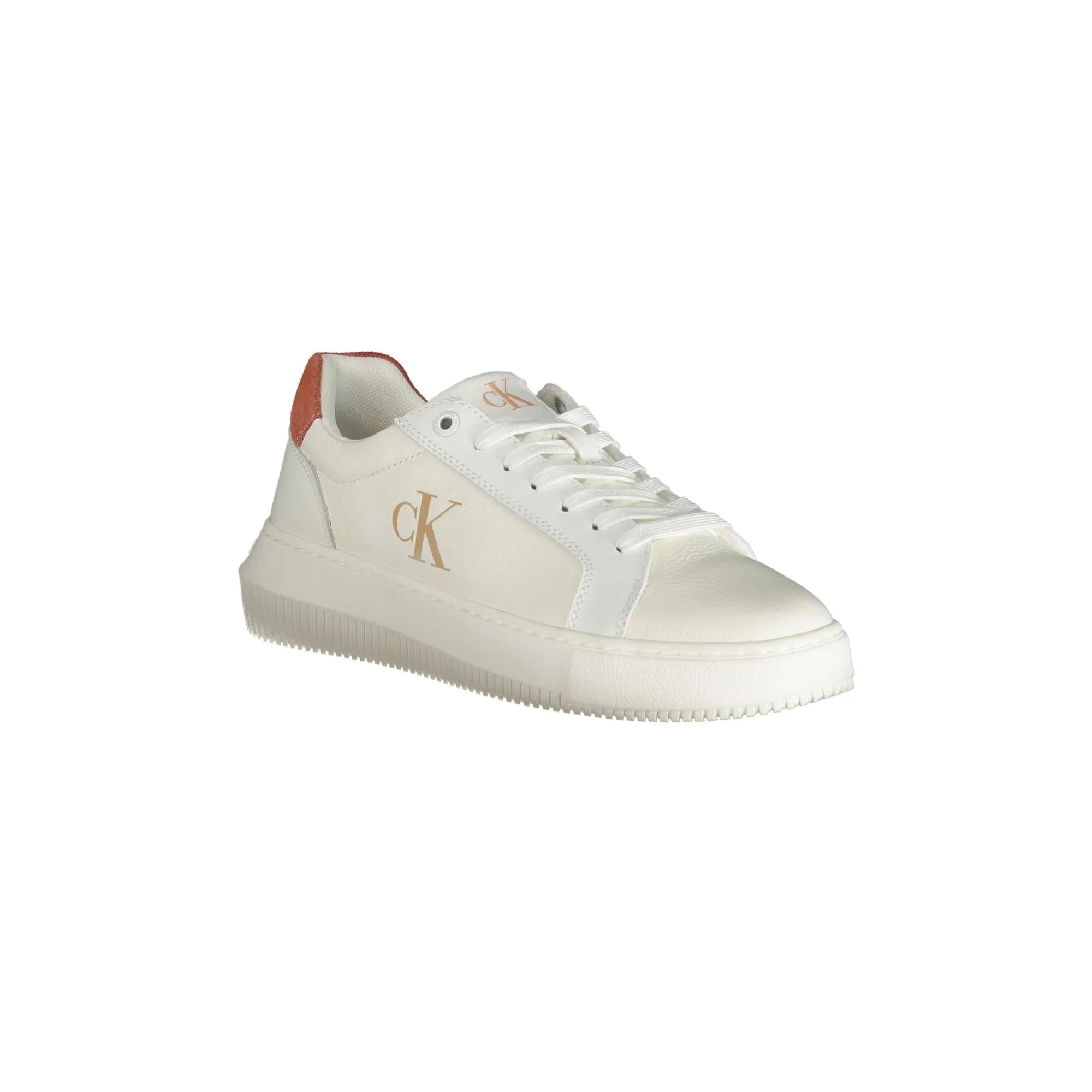CALVIN KLEIN Women's White Sneakers with Pink Details