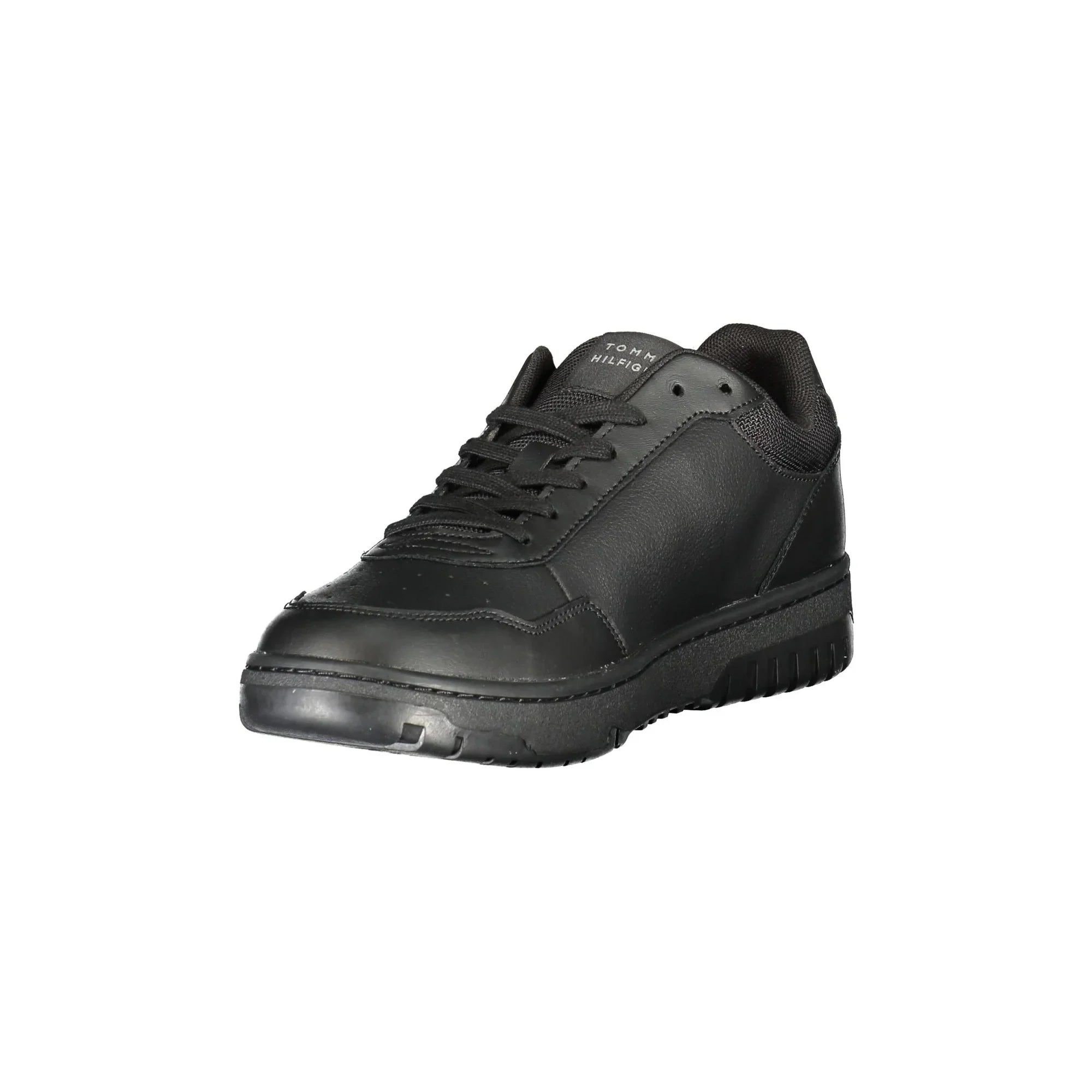 TOMMY HILFIGER Men's Black Sneakers with Logo and Removable Insole