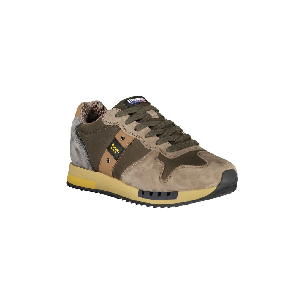 BLAUER Sneakers Uomo Verdi con Lacci e Dettagli a Contrasto