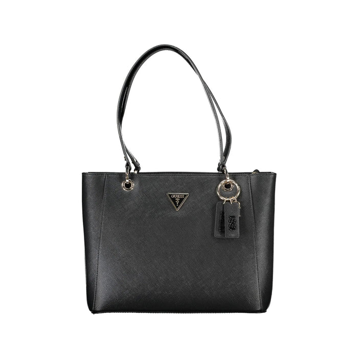 GUESS JEANS Women's Noelle Black Shoulder Bag with Contrasting Details