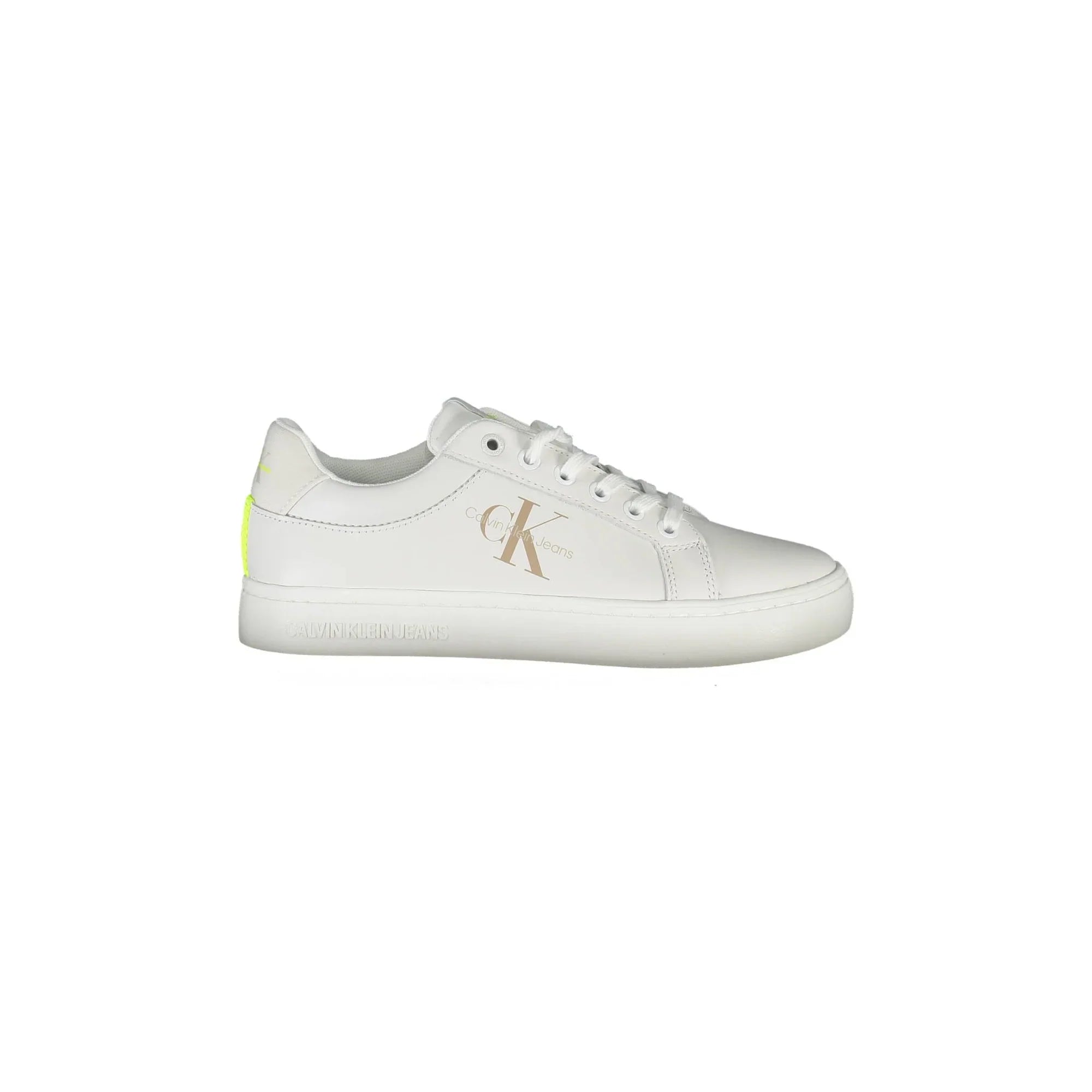 CALVIN KLEIN Women's White Sneakers with Contrast Details and Logo
