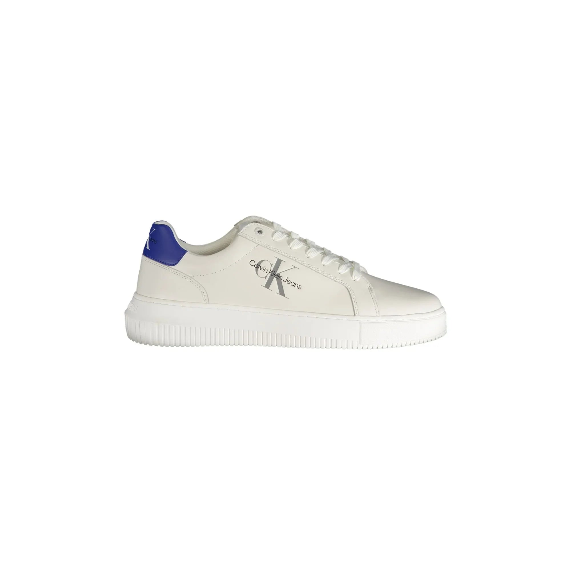 CALVIN KLEIN Men's White Sneakers with Contrast Details