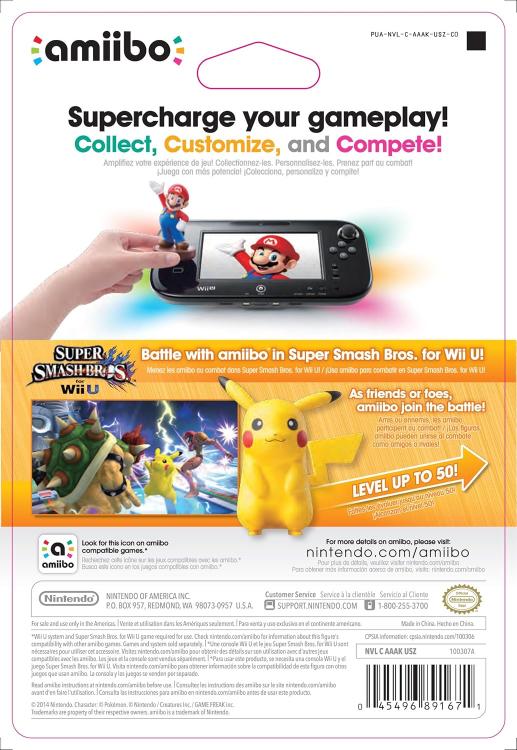 Amiibo Nintendo Super Smash Bros Collection - Pikachu No. 10 Figure Pokemon New