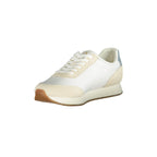 CALVIN KLEIN Scarpe Sneakers Uomo Bianche con Dettagli Azzurri