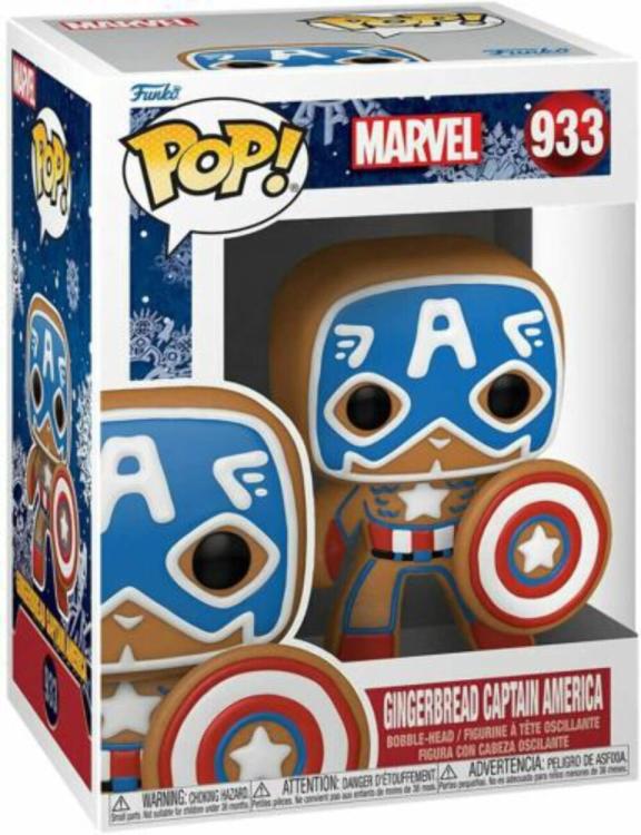 Funko Pop! Marvel Holiday (933) Gingerbread Captain America Vinyl Figure 9cm