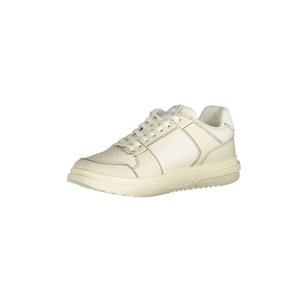 TOMMY HILFIGER Scarpe Sneakers Uomo Bianche con Dettagli a Contrasto