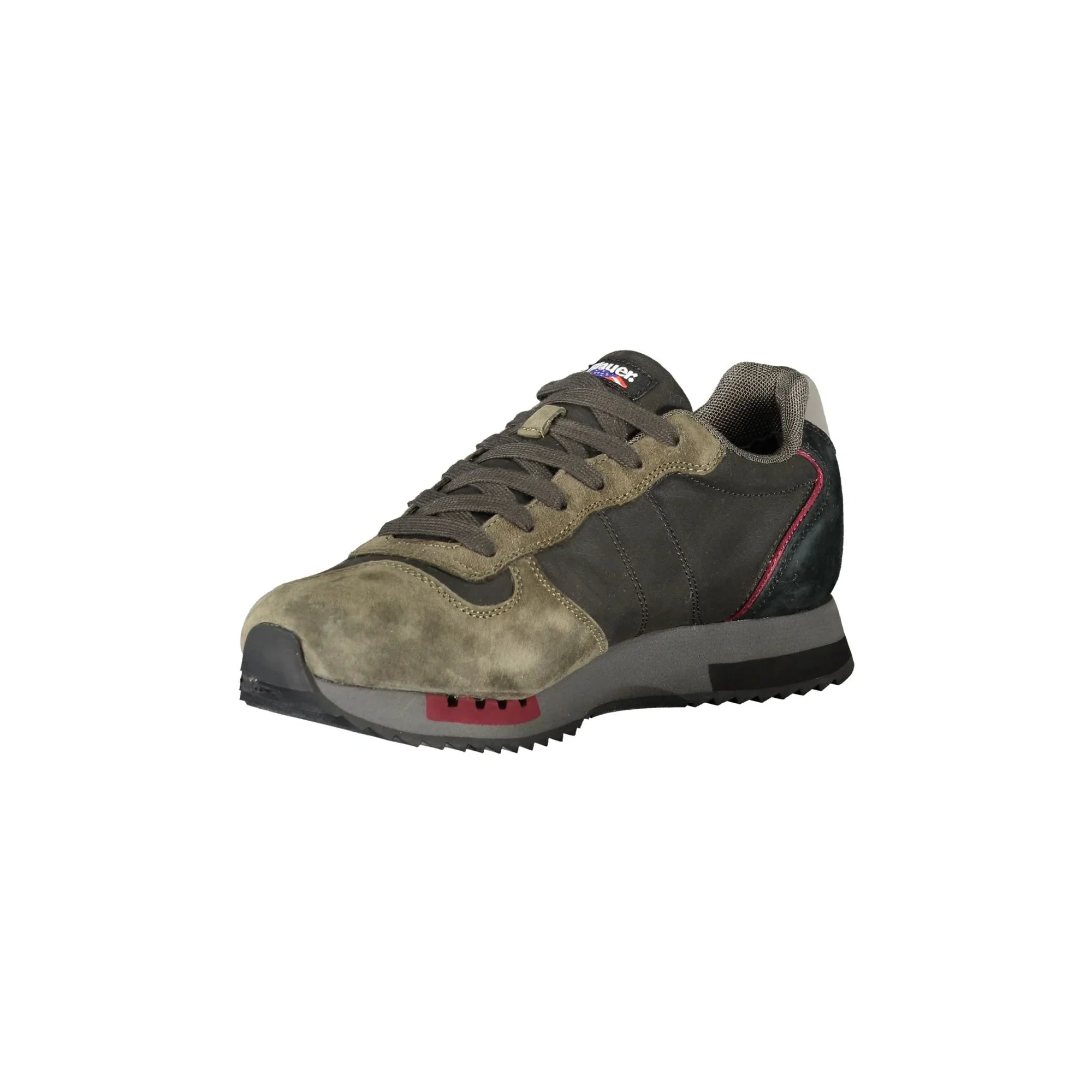 BLAUER Men's Black Sneakers with Laces and Contrast Details