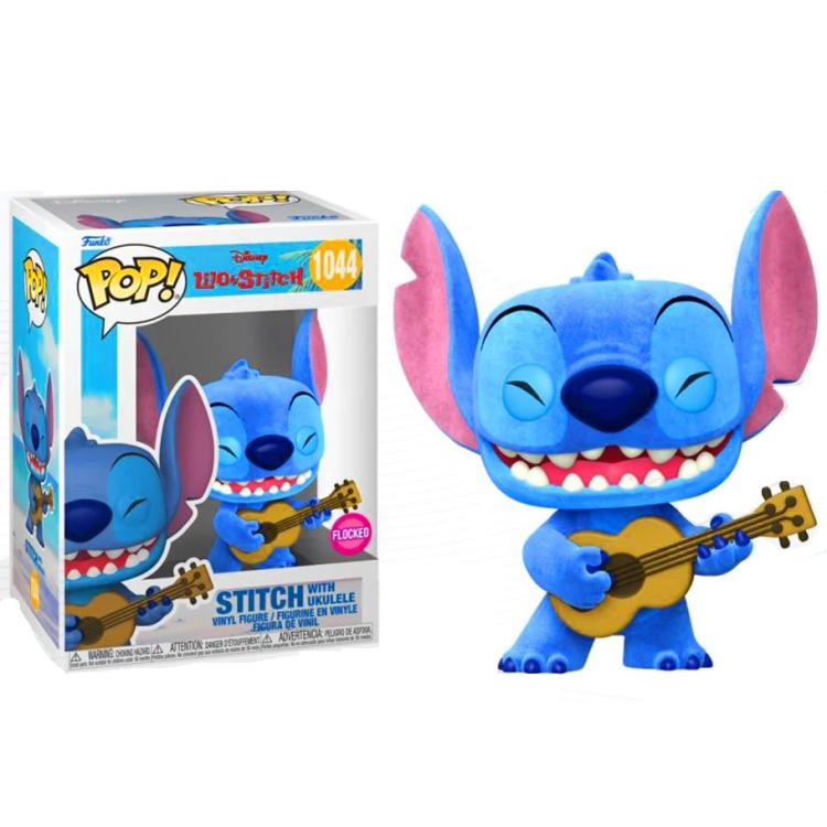 Funko Pop! Disney Lilo & Stitch - (1044) Stitch W/ Ukulele Flocked Figure 9Cm