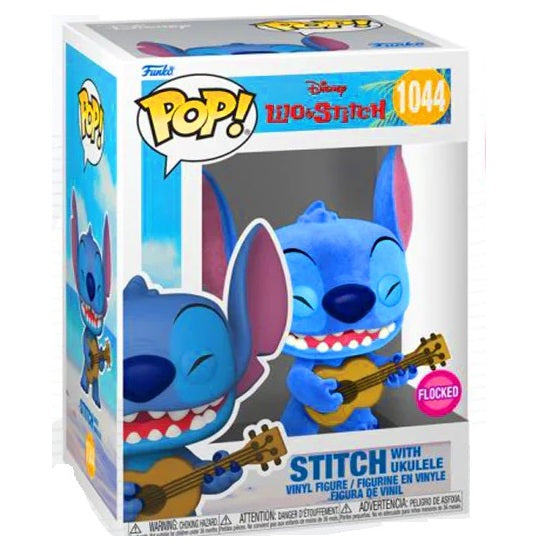 Funko Pop! Disney Lilo & Stitch - (1044) Stitch W/ Ukulele Flocked Figure 9Cm