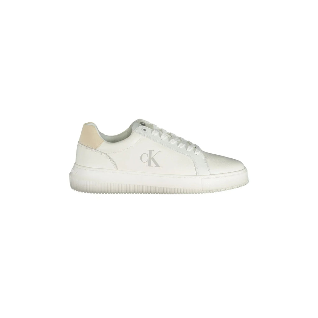 CALVIN KLEIN Scarpe Sneakers Uomo Bianche con Dettagli a Contrasto