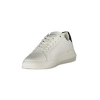 CALVIN KLEIN Scarpe Sneakers Uomo Bianche con Dettagli Neri e Plantare Removibile