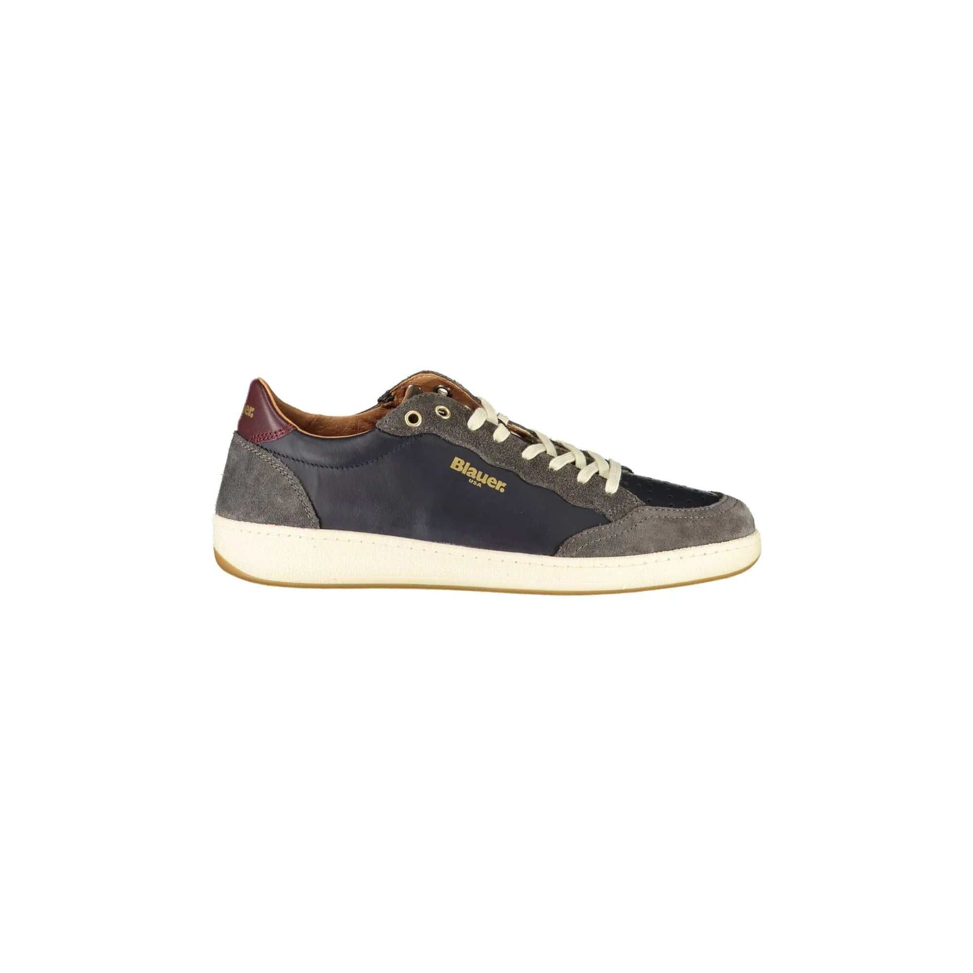 BLAUER Men's Blue Sneakers with Laces and Contrast Details