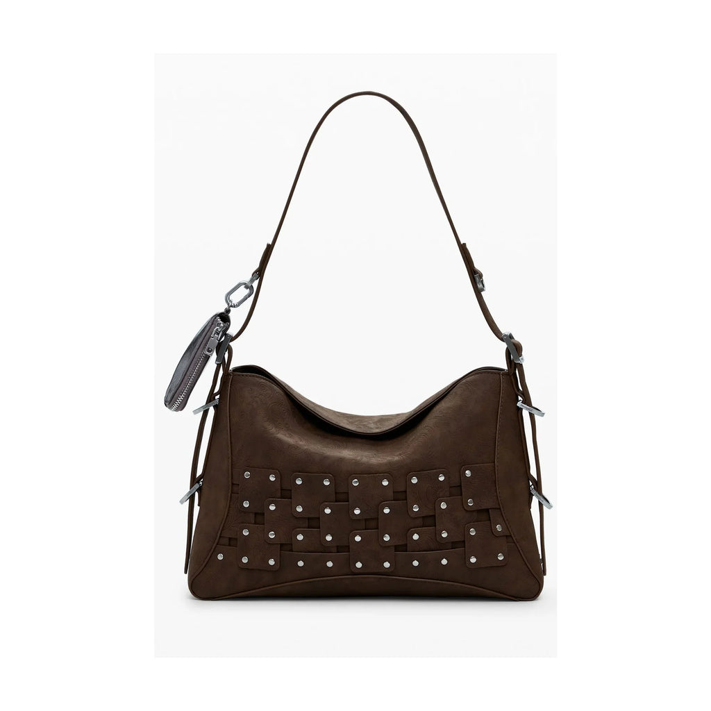 DESIGUAL Women's Brown Shoulder Bag New Patch with Coin Purse