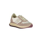 BLAUER Women's White Sneakers with Purple and Gold Details