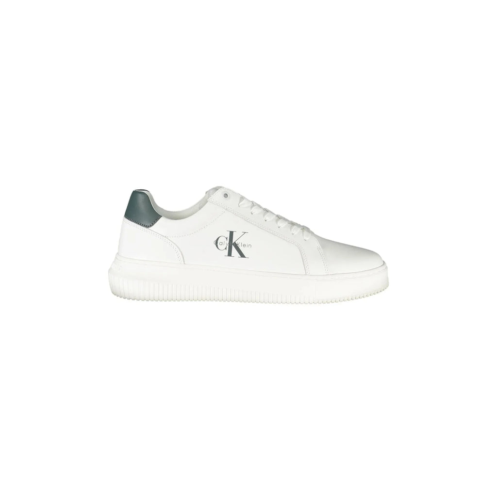 CALVIN KLEIN Calzatura Sportiva Uomo Bianca con Dettagli Verdi e Plantare Removibile