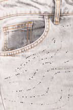 Applied Swarovski denim: trendy trousers with sparkling rhinestones
