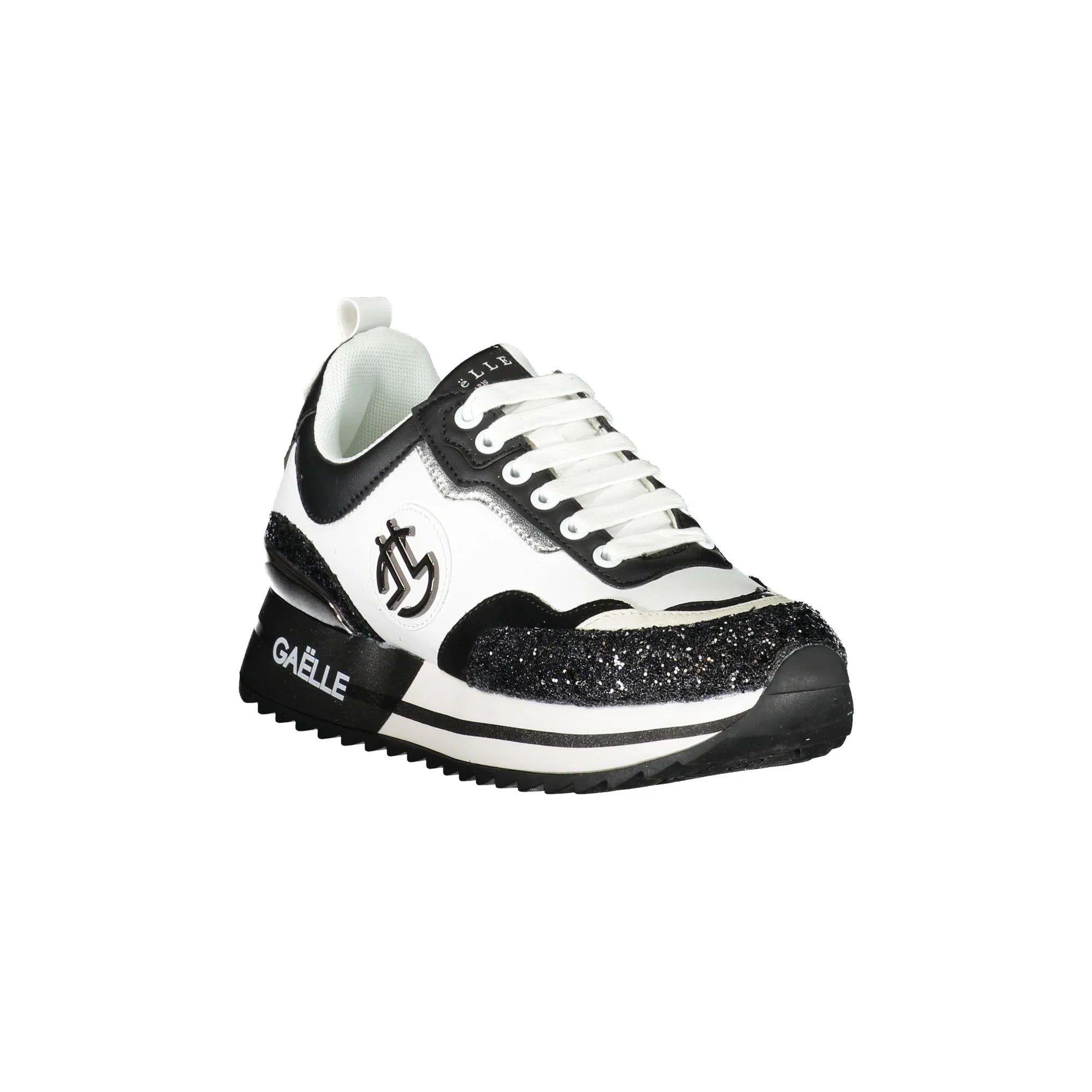 GAELLE PARIS Women's Black Sneakers with Contrast Details