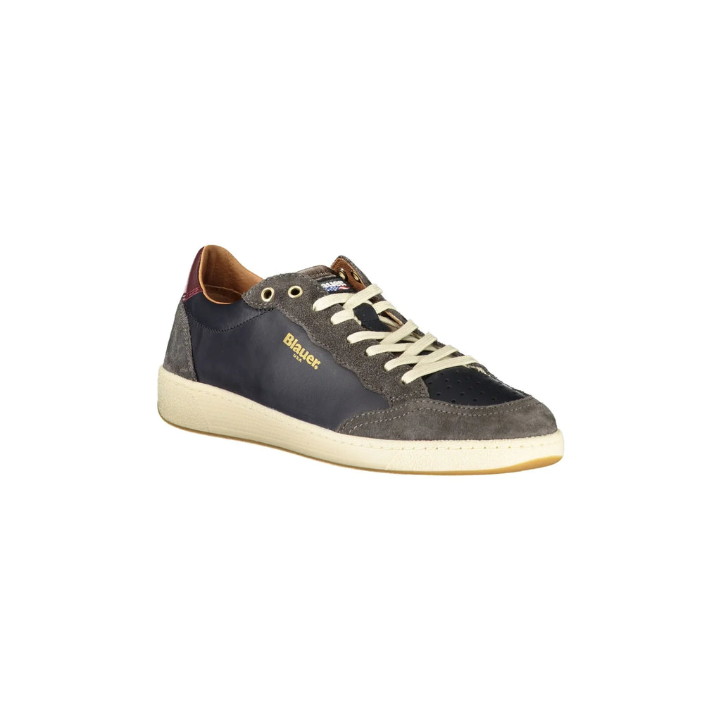 BLAUER Sneakers Uomo Blu con Lacci e Dettagli a Contrasto