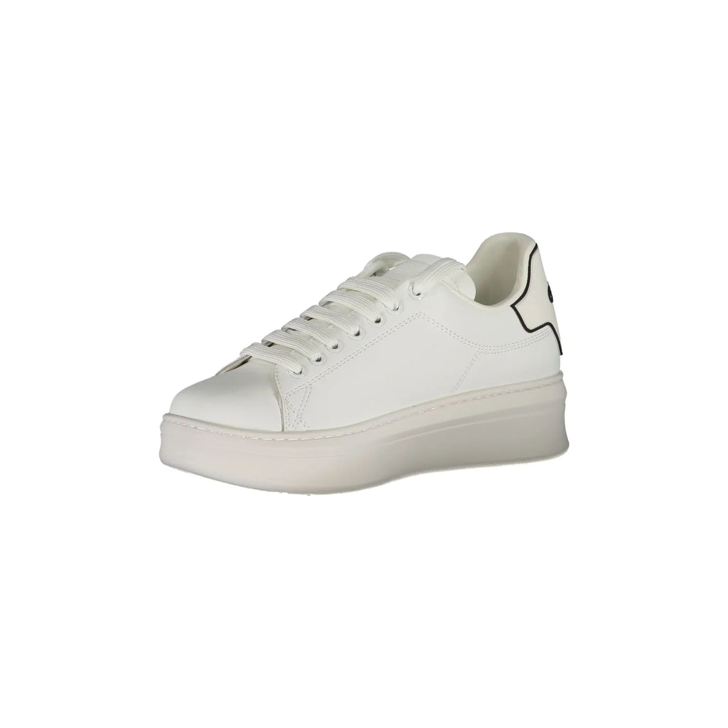 GAELLE PARIS Women's White Sneakers with Double Logo Laces