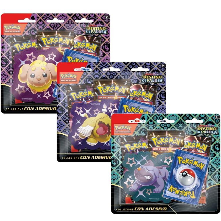 Pokemon Destino Di Paldea Collezione Con Adesivo Scarlatto E Violetto (Fidough)